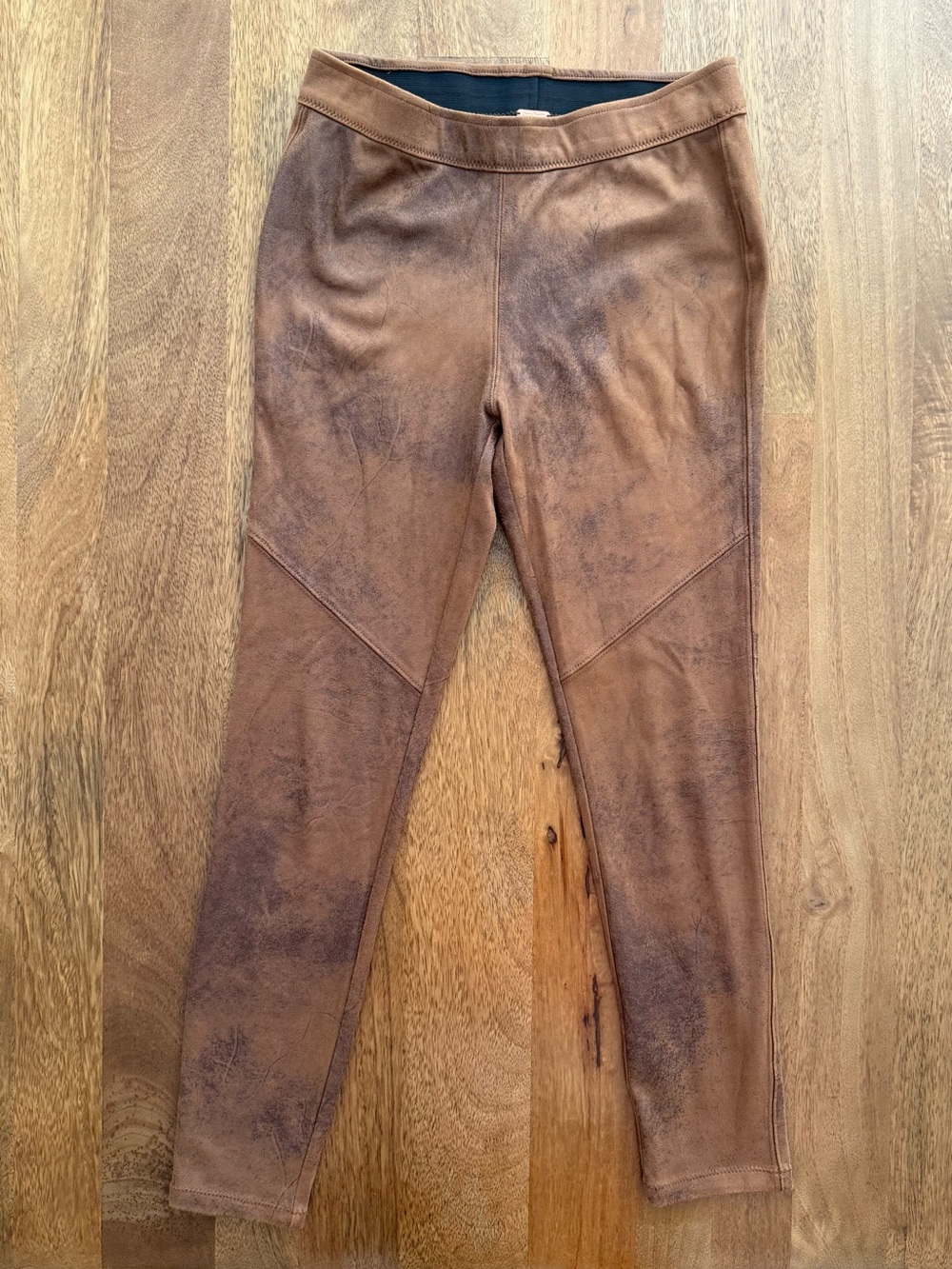 Free People Faux-Suede Leggings in Distressed Brown